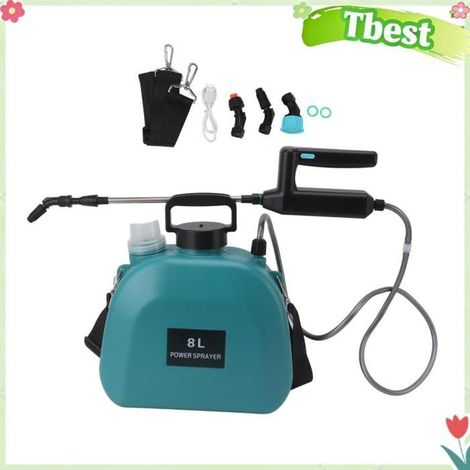 Tbest pulvérisateur électrique portable Pulvérisateur électrique 8 L Poignée Antidérapante Alimenté Par jardin outils Bleu Verte (1/5)