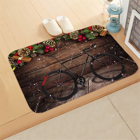 Liquidation  Tapis de porte d'entrée EQWLJWE - Motif sapin de Noël, profil bas pour intérieur/extérieur, 40 x 60 cm