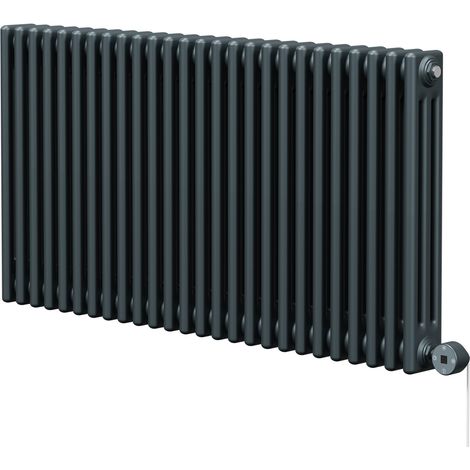 Colosseum Anthracite 600mm x 1177mm Horizontal Digital Thermostatic Electric Triple Column Radiator (1/5)