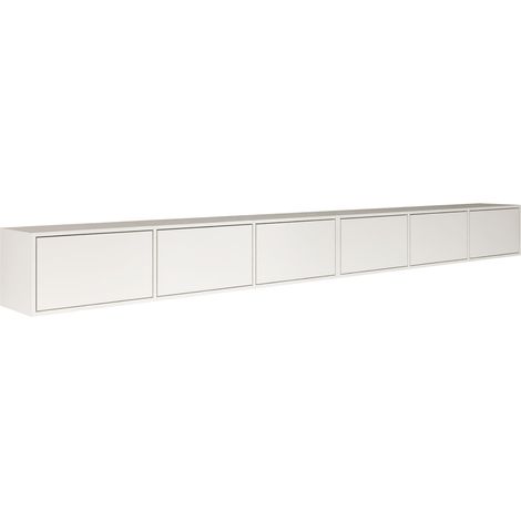 Selsey Framme – Mobile TV sospeso con sei ante a ribalta 300 cm, bianco