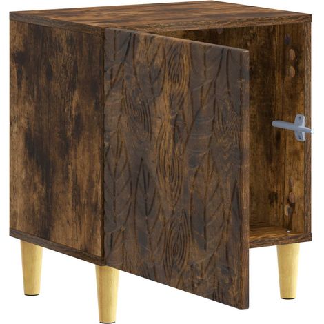 Comodino Armadio da Notte Mobiletto da notte Rovere Fumo 43 x 34,5 x 50 cm Legno ingegnerizzato (1/5)