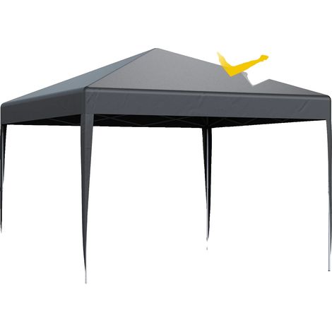 Abri de jardin pliant, protection UV, toile résistante à l'eau, Gris 3X3M (1/2)