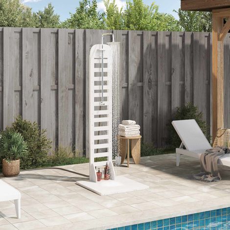 Doccia da esterno 223 cm Legno massello di pino e acciaio inox vidaXL