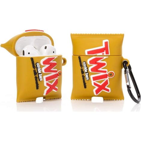 Silikonhülle für AirPods 1 & 2, lustige Schutzhülle mit Snack-Motiven, niedliche und witzige 3D-Twix-Hülle, robuste und stoßfeste Hülle (1/5)