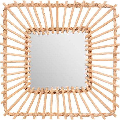 SPIEGEL 40x40cm Leoini quadratisch RATTAN und WEIDE (1/2)