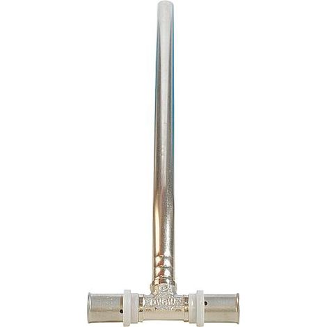 Raccord a sertir p. multicouche Raccord en T de radiateur nickele 16x2 300mm, contour TH (1/4)