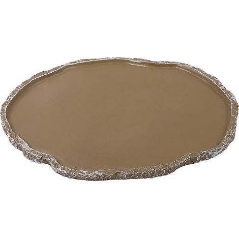 Plateau d'alimentation UEETEK pour reptiles, gamelle en résine pour tortues, geckos et serpents, idéal pour la reproduction (2 unités).-18.00X14.00X0.70CM-Golden (1/3)