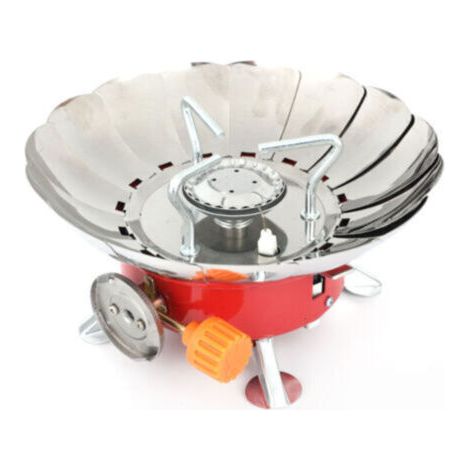 Mini brûleur à gaz d'extérieur, Mini cuisinière à gaz pliable Portable 2800W, cuisinière de camping à gaz, coupe-vent, avec allumage piézo (1/5)