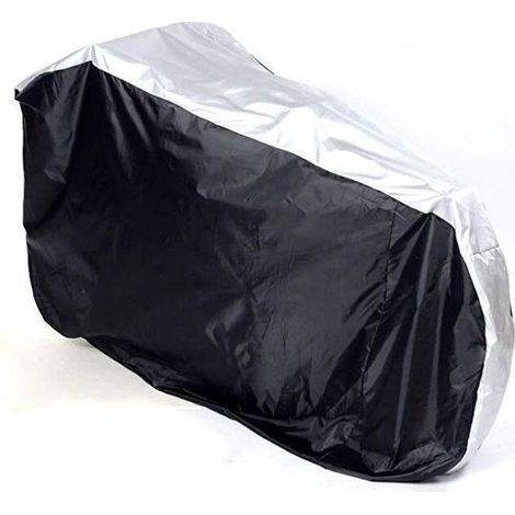 Housse de protection extérieure pour vélo, bicyclette, cycle et scooter, anti-UV, imperméable à la pluie, résistante à la poussière, 1 pièce, couleur noir et argent (1/4)