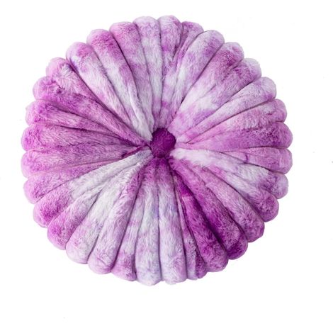 Cojín redondo de felpa sintética de 35 cm con diseño degradado de calabaza, ideal para sofá, cama, silla, suelo o coche (morado). (1/4)