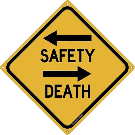 Panneau de signalisation routière en métal « Sécurité Mortelle » 30 x 30 cm, décoration pour bar, chambre, repaire d'homme, maison, thème horreur, accessoire d'Halloween. (1/4)