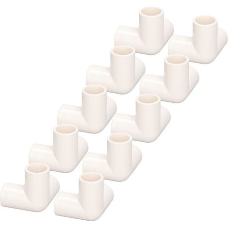 10 raccords PVC en T 3 voies, coudes et connecteurs d'angle, 25mm diamètre intérieur, blanc, lot de 10 (1/5)