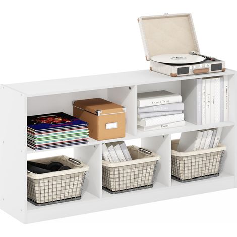 Étagère, Bibliothèque À 5 Cubes, Rangement Horizontal Cubique, 27,7 X 120 X 60 Cm, Idéale pour Le Salon, La Chambre Ou Le Bureau, Blanche. (1/5)