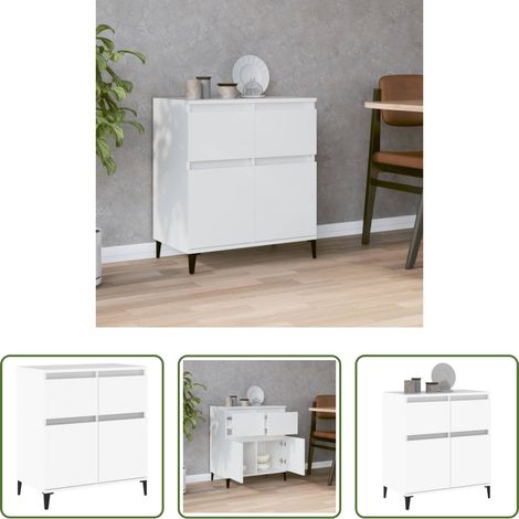 Holzwerkstoff - Sideboard Weiß 60x35x70 cm Holzwerkstoff (1/5)