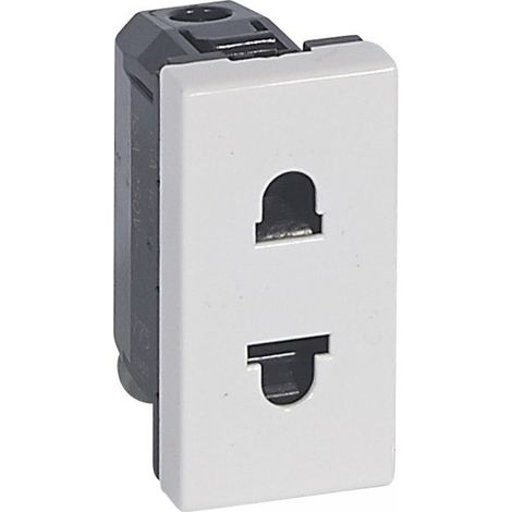 Prise de courant 2P standard euro-US Mosaic 1 modul blanc LEGRAND 077501 (1/2)