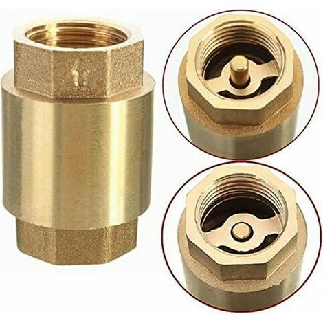VURAHOME - Clapet Anti-Retour À Ressort En Laiton 30 Mm Pour Eau, Huile, Vapeur Et Autres Supports (Lot De 1) (1/5)