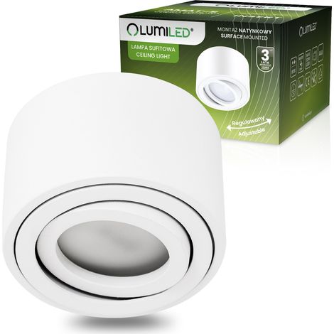 Aufputz-Halogen-Spotlampe, beweglich, rund, weiß, 50 mm, AMAT-S LUMILED