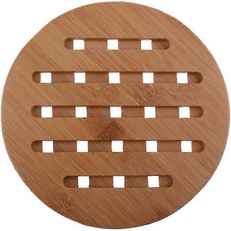 Lot de dessous de plat en bambou, carrés et ronds, 15 cm-18cm (1/5)