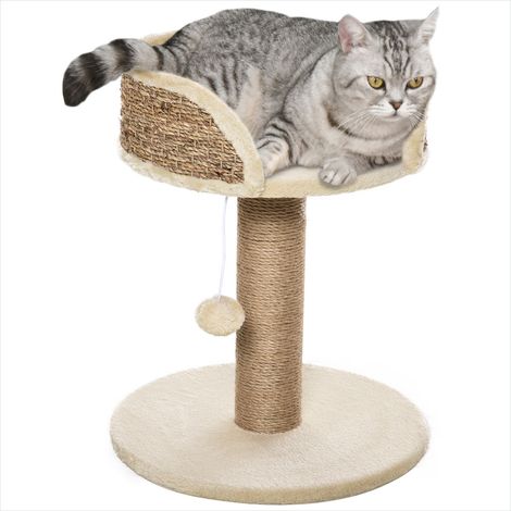 Arbre à chat Grattoir design pour chat avec plateforme peluche (1/5)