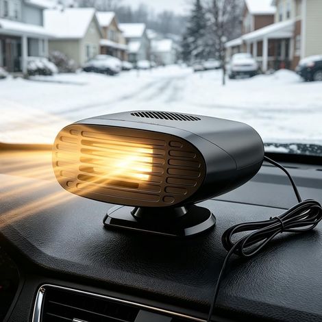 Autoheizung, Schnellheiz-Autoentfroster, Autolüfterheizung mit 360° drehbarem Zigarettenanzünderstecker, zwei Betriebsmodi (Heizen/Lüften), für alle Fahrzeuge (1/5)