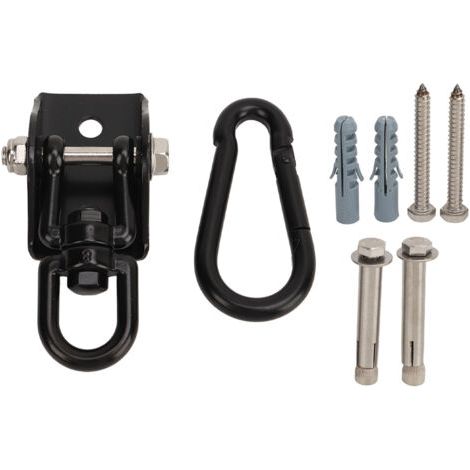 QORVA
-Crochet de suspension pour hamac en acier inoxydable, rotation à 360 degrés, kit de suspension pour hamac à roulement solide pour une utilisation en extérieur, noir,DUBUNS