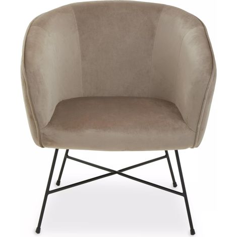 Interiors by Premier Mink Velvet Chair, Comfy Mink Outdoor Metal Legs Velvet Chair, Effortless Cleaning Velvet Chair (1/5)