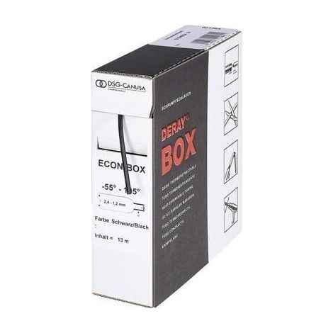 DSG Canusa  8640060953 Termoretraibile senza colla Nero 6.40 mm 2 mm Restringimento:3:1 6 m