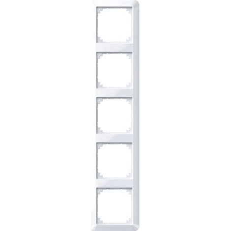 MERTEN 389525 CADRE 1-M SOCKET POUR 5 PRISES BLANC BRILLANT