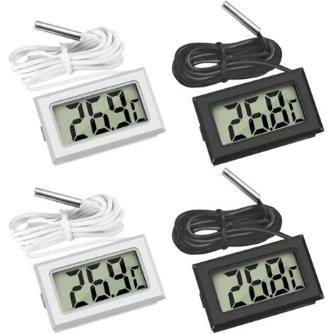 Beijiyi –Lot de 4 thermomètres LCD numériques étanches –Plage de -50℃ à 110℃ –Pour réfrigérateurs, congélateurs et aquariums (1/5)