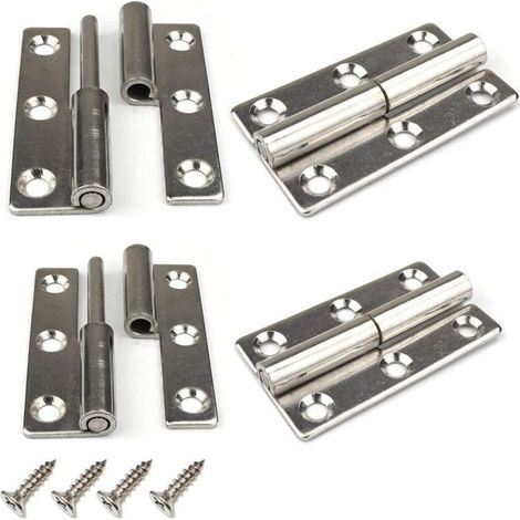 Pack 3" Detachable Door Hinges 304 Stainless Steel for Interior and Exterior Doors (1/5)