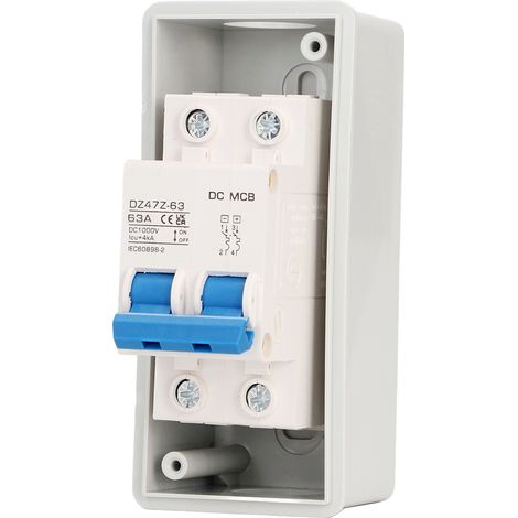Interrupteur sectionneur CC, disjoncteur miniature 63 A 1000 V, étanche IP65, pour système photovoltaïque (1/5)