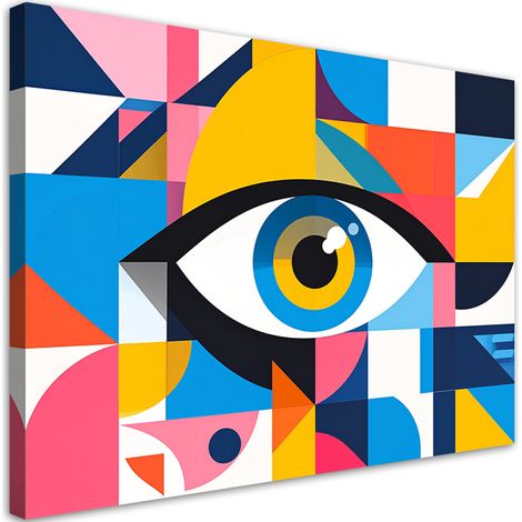 Tableau déco Œil minimaliste coloré 60x40 (1/4)