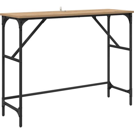 Table Console Table D'entrée Console Meuble - Chêne artisanal 100 x 32 x 75 cm fr18752 (1/5)