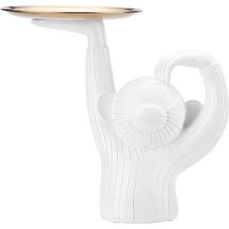 Statuette décorative - AVIZAR - Crazy Monkey - Résine - Blanc - Vide-poche amusant (1/4)