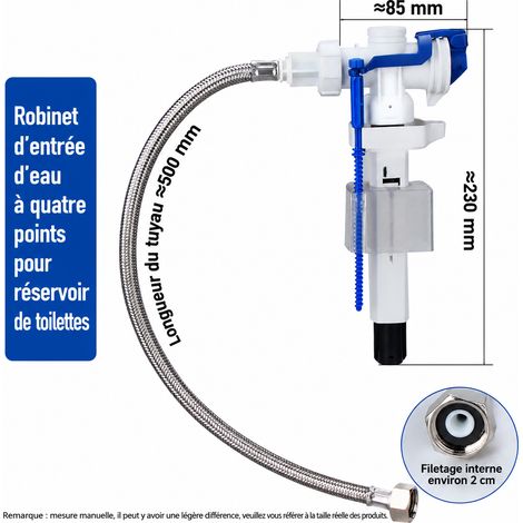 Robinet flotteur Typ383, robinet d'arrivée d'eau interne pour flexible 1/2 pouce, WC encastré, 45 × 25 × 5 cm, 220 g – Livraison gratuite