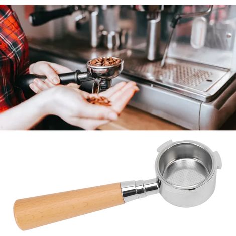 Kaffeezubehör, Kaffeemaschinengriff, Dreigriff-Bodenlos-Kaffeemaschinengriff, Kaffeemaschinengriff aus Zinklegierung (1/5)