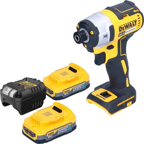 DeWalt DCF 887 E2 Akku Schlagschrauber 18 V 205 Nm 1/4" Brushless + 2x Powerstack Akku 1,7 Ah + Ladegerät (1/5)