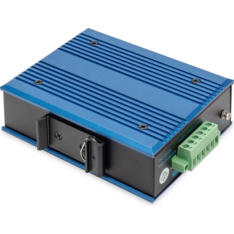 Digitus Switch PoE di rete Gigabit Ethernet a 4 porte, industriale, non gestito, 1 collegamento SFP