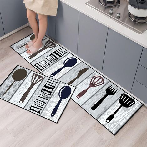 Tapis antidérapants pour porte de cuisine sol résistants à l'huile imperméables l'intérieur et la maison. (1/4)