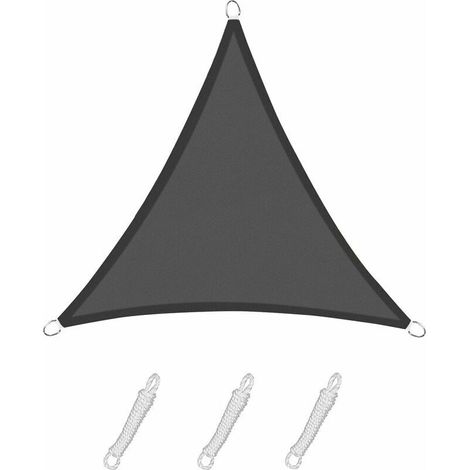 LaBlanc - Voile d'ombrage Triangle 4x4x5.65m Color Graphite,Toile Imperméable Une Protection des Rayons UV à 95%, pour en Plein air, Jardin & terrasse, Piscine (1/5)