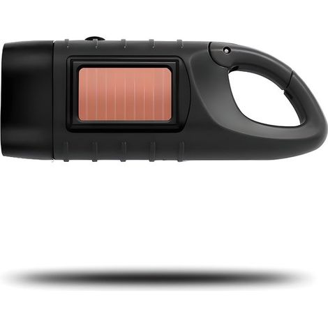 Lampe torche à dynamo - Lampe torche LED rechargeable - Kit lampe torche d'urgence - Lampe torche solaire manuelle - Noire - ABS noir (1/5)