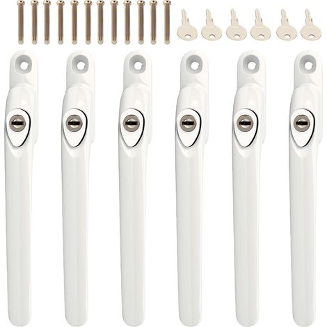 6 PCS, blanc, 43 mm, poignée alu verrouillable (1/5)