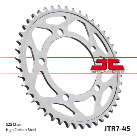 Pi帽贸n trasero de acero JT R7-45, 45 dientes, tama帽o 525 (1/2)