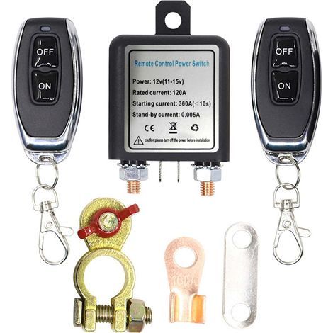 Waterproof Wireless Remote Control Switch 11V-15V Wireless Remote Switch 120A Relay for Truck, Camper Van, SUV, Marine Boat (1/5)
