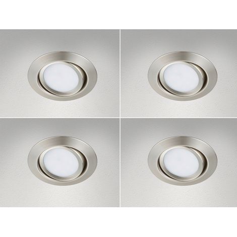 Runder LED Einbaustrahler Decke im 4er Set schwenkbar Silber matt 5 Watt (1/5)