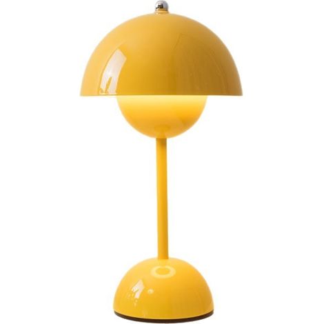 Lampe de chevet LED champignon, rechargeable par USB, 3 modes de luminosité, jaune, pour chambre ou salon (1/5)
