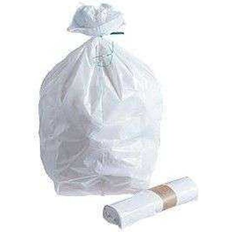 Sac poubelle 50l blanc - 14 microns - carton de 500 - PROMOSAC - Sac poubelle de 5 à 50 litres