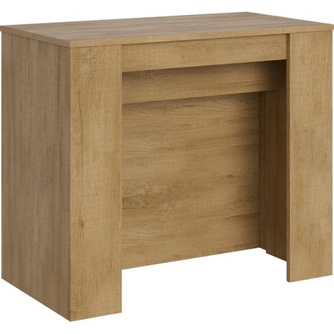 Consolle Allungabile 90-296x48x77 cm in Nobilitato Marrone (1/4)