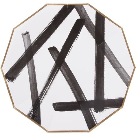Lot de 8 assiettes en carton jetables élégantes de 23 cm, idéales pour un goûter, un barbecue ou toute autre occasion. (1/5)