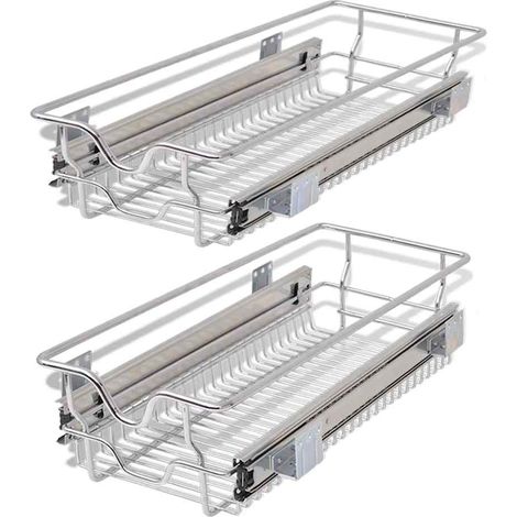 Panier en treillis métallique 2 pcs 300 mm Argenté CFW37959 (1/5)